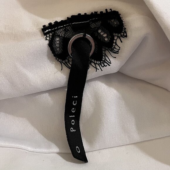 Y2K Poleci Mini Pencil Skirt White 0 - Picture 2 of 6